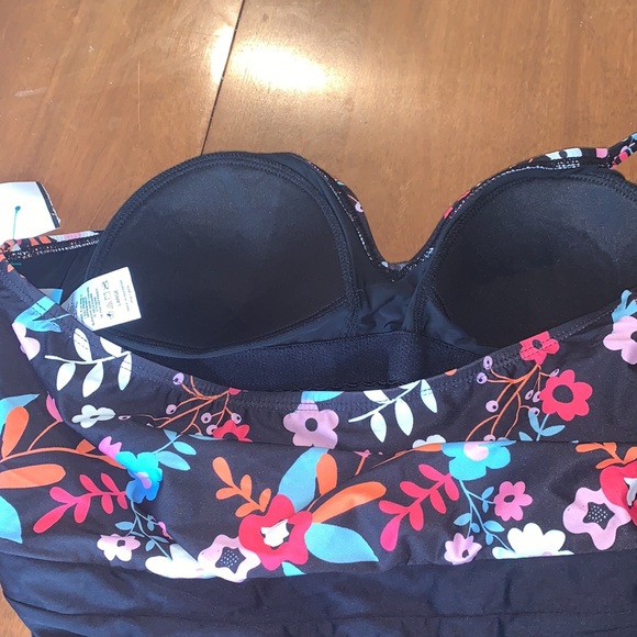 ModCloth floral black one piece - Picture 9 of 10